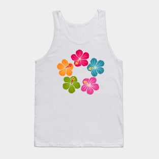 Hibiscus Hawaiian Flowers Wreath Tank Top